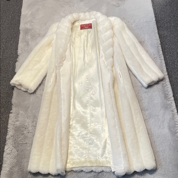 Sasson Vintage 70's Womens Coat Faux Fox Fur Round Collar - Picture 3 of 7